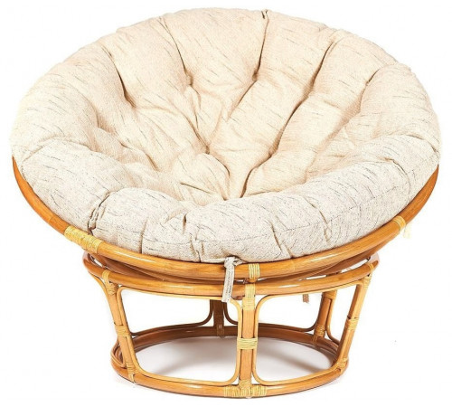 Кресло Папасан/Papasan (23/01 W) /с подушкой и ремешками/ 115х101х104см, медовый, ткань старт