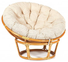 Кресло Папасан/Papasan (23/01 W) /с подушкой и ремешками/ 115х101х104см, медовый, ткань старт