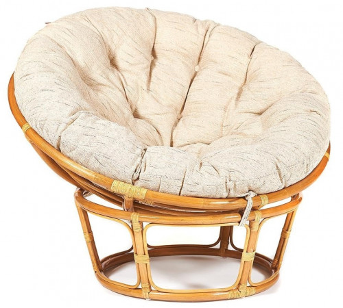 Кресло Папасан/Papasan (23/01 W) /с подушкой и ремешками/ 115х101х104см, медовый, ткань старт