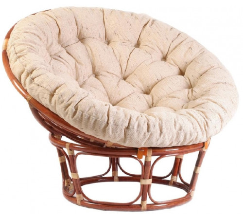 Кресло Папасан/Papasan (23/01 W) /с подушкой и ремешками/115х101х104см, коньячный, ткань старт