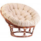 Кресло Папасан/Papasan (23/01 W) /с подушкой и ремешками/115х101х104см, коньячный, ткань старт
