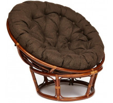 Кресло Папасан/Papasan (23/01 W) /с подушкой и ремешками/115х101х104см, пекан орех, ткань коричневый, 3м7-147