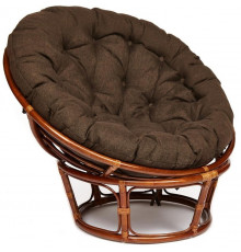 Кресло Папасан/Papasan (23/01 W) /с подушкой и ремешками/115х101х104см, пекан орех, ткань коричневый, 3м7-147