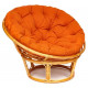 Кресло Папасан/Papasan (23/01 W) /с подушкой и ремешками/ 115х101х104см, медовый, ткань оранжевый, с 23