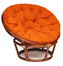 Кресло Папасан/Papasan (23/01 W) /с подушкой и ремешками/ 115х101х104см, пекан орех, ткань оранжевый, с 23