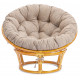 Кресло Папасан/Papasan (23/01 W) /с подушкой и ремешками/ 115х101х104см, медовый, подушка рогожка, меланж