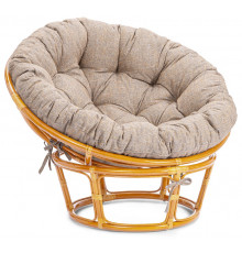 Кресло Папасан/Papasan (23/01 W) /с подушкой и ремешками/ 115х101х104см, медовый, подушка рогожка, меланж