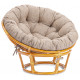 Кресло Папасан/Papasan (23/01 W) /с подушкой и ремешками/ 115х101х104см, медовый, подушка рогожка, меланж