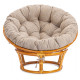 Кресло Папасан/Papasan (23/01 W) /с подушкой и ремешками/115х101х104см, коньячный, подушка рогожка, меланж
