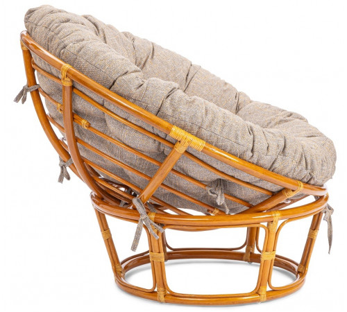 Кресло Папасан/Papasan (23/01 W) /с подушкой и ремешками/115х101х104см, коньячный, подушка рогожка, меланж