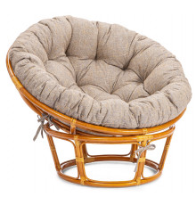 Кресло Папасан/Papasan (23/01 W) /с подушкой и ремешками/115х101х104см, коньячный, подушка рогожка, меланж