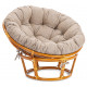 Кресло Папасан/Papasan (23/01 W) /с подушкой и ремешками/115х101х104см, коньячный, подушка рогожка, меланж