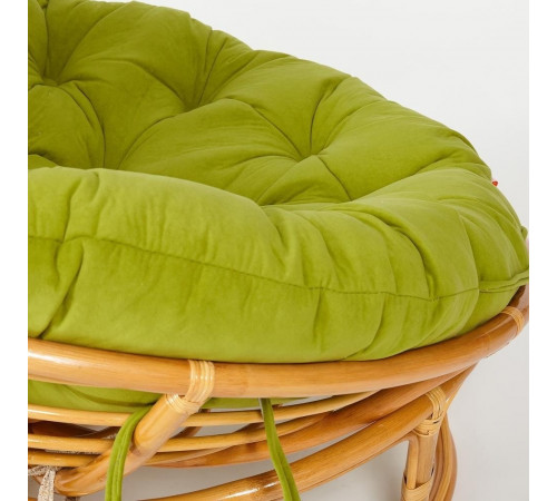 Кресло Папасан/Papasan (23/01 W) /с подушкой и ремешками/ 115х101х104см, медовый, флок олива, 23