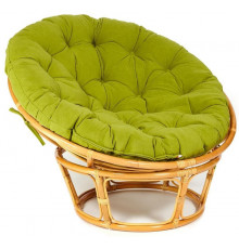 Кресло Папасан/Papasan (23/01 W) /с подушкой и ремешками/ 115х101х104см, медовый, флок олива, 23