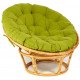 Кресло Папасан/Papasan (23/01 W) /с подушкой и ремешками/ 115х101х104см, медовый, флок олива, 23