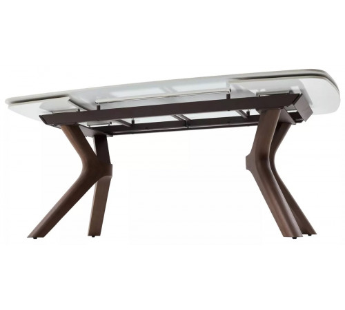 Стол КИРАН (KIRAN) 180 БЕЖЕВЫЙ МРАМОР (MATTE SICILY BEIGE SOLID CERAMIC) / Орех темный, ®DISAUR