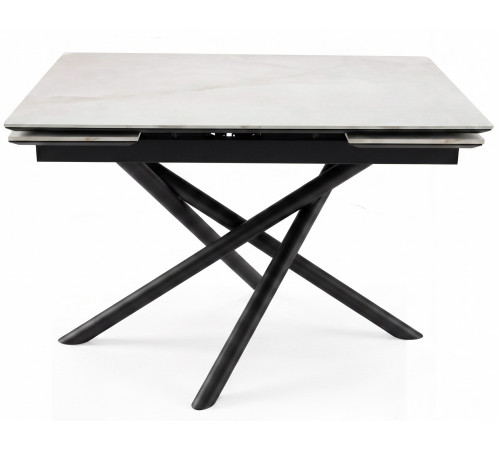 Стол DikLine BKX110 Керамика белый Icelandic white jade (Ostra Bianco Light)/подстолье черное/опоры черные (2уп.)