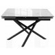 Стол DikLine BKX110 Керамика Carrara Gloss (мрамор глянец белый)/подстолье черное/опоры черные (2уп.)