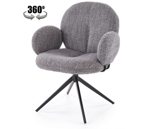 Стул HALMAR K568 серый/черный, поворотный