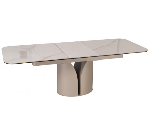 Стол DikLine DikLine CZ401 керамика Calacata Picasso White глянец, опоры металл матовые бежевые (2 уп)
