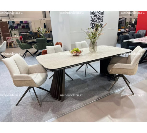 Обеденная группа ASTRID 200 TL-102 БМ/PONTUS 360 град Бежевый/Шоколадное золото