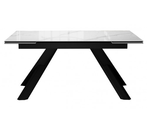 Обеденная группа DKX140 керамика Carrara Gloss глянец/503 поворотный TW11 серый, ножки черные