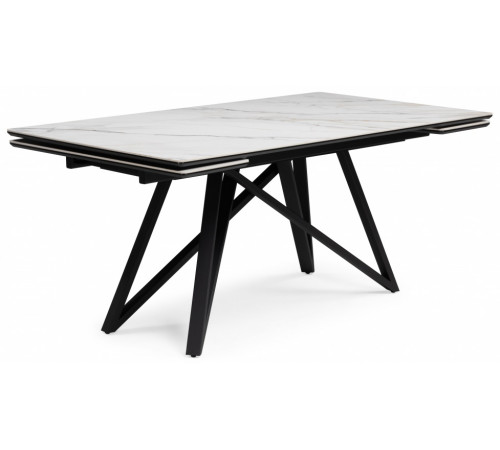Стол Вилсон 160(220)х89 белый gilt white / черный