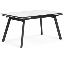 Стол Норман 140(200)х80 белый мрамор alpin white / черный