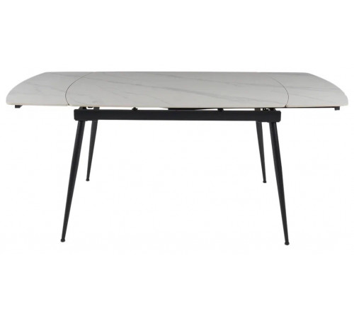 Стол DTM0102CS-120WMM-MBL керамика WHITE MARBLE MATT 120, основ. металл черный