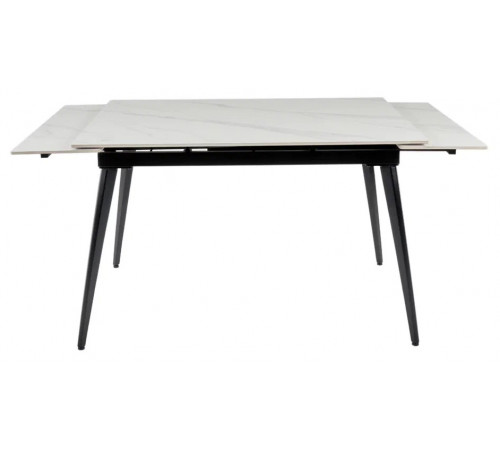 Стол DTM0101CS-120WMM-MBL керамика WHITE MARBLE MATT 120, основ. металл черный
