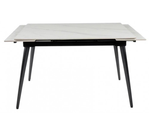 Стол DTM0101CS-120WMM-MBL керамика WHITE MARBLE MATT 120, основ. металл черный