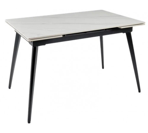 Стол DTM0101CS-120WMM-MBL керамика WHITE MARBLE MATT 120, основ. металл черный