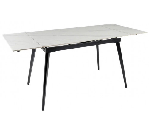 Стол DTM0101CS-120WMM-MBL керамика WHITE MARBLE MATT 120, основ. металл черный