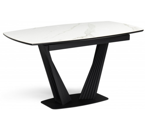 Стол Вейл 140(180)х80 белый мрамор snow white / черный