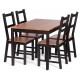 Обеденный комплект Соната (стол + 4 стула) / Sonata dining set массив сосны, антик/чёрный