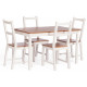 Обеденный комплект Соната (стол + 4 стула) / Sonata dining set массив сосны, антик/белый