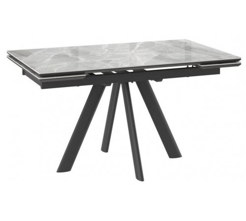 Стол JACK-140 (91stone grey gloss st cer/черный) 140(30+30)х85