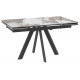 Стол JACK-140 (Pandora gloss st cer/черный) 140(30+30)х85