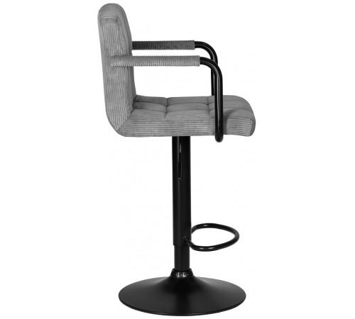 Стул барный DOBRIN KRUGER ARM BLACK серый вельвет (LAR-E2041-25)