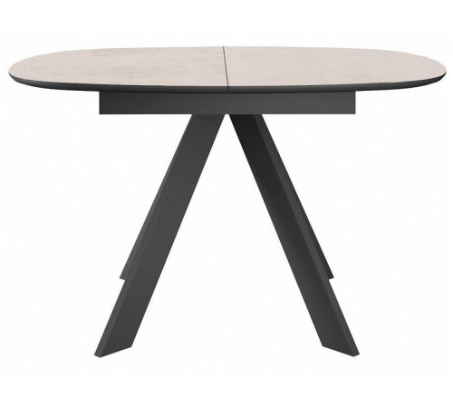 Стол DikLine BK100 Керамика Krater Perla (бежевый матовый)/подстолье черное/опоры черные