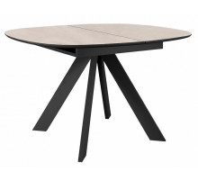 Стол DikLine BK100 Керамика Krater Perla (бежевый матовый)/подстолье черное/опоры черные