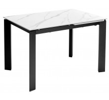 Стол CORNER 120 MATT WHITE MARBLE SOLID CERAMIC / BLACK