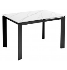 Стол CORNER 120 MATT WHITE MARBLE SOLID CERAMIC / BLACK