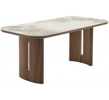 Стол БАРК (BARK) 180 цвет CA035, керамика / Орех (WALNUT), ®DISAUR
