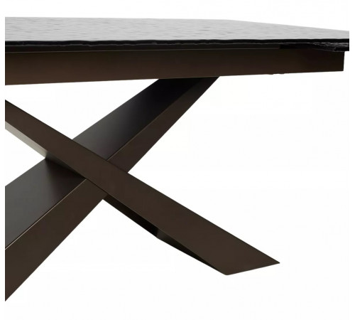 Стол стеклянный ARKELL 180 GREY, стекло BUBBLE / Шоколадное золото каркас