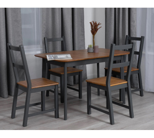 Стол на кухню Соната Люкс/ Sonata Lux table, 120х75х75 см массив сосны, антик/графит