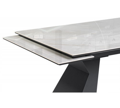 Стол Денхольм 240(290)х100х75 rystal onyx bianco / черный