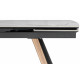 Стол Симмонс 180(260)x90 statuario titan gloss / черный / орех дуб монтана