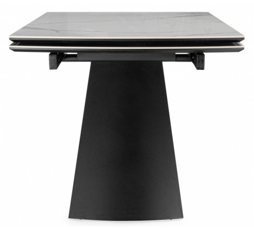 Стол Симмонс 180(260)x90 statuario titan gloss / черный / орех дуб монтана