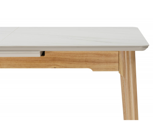 Стол Halmar 140(180)x80 белый спеченный камень / светлое дерево